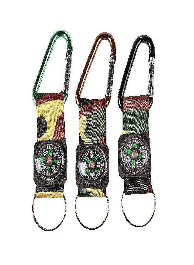 Fun Express Camouflage Army Belt Clip Toy Compass Carabiner Keychains - Party Apparel Accessories - 12 Pieces - Image 5