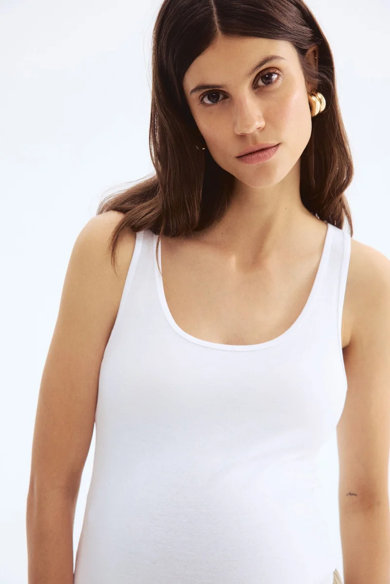 H&M MAMA 2-pack cotton vest tops