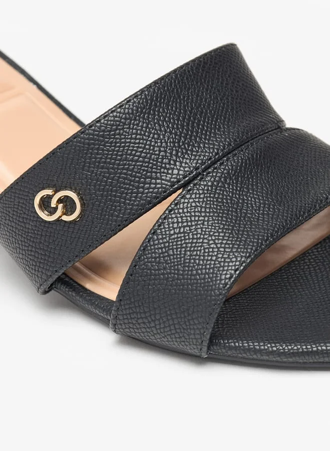 سيليست Womens Solid Slip-On Sandals with Block Heels