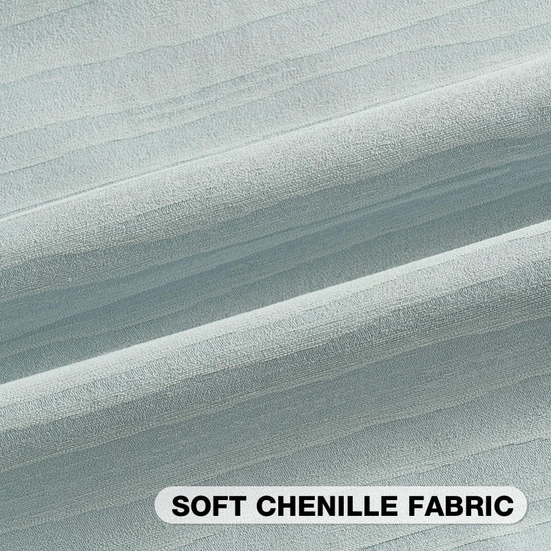 FUTEI Grey Blue Chenille Decorative Throw Pillow Covers 18x18 Inch Set of 2,Soft Crushed Striped Texture Cushion Case,Modern Home Decor for Couch Bed Living Room - Image 2