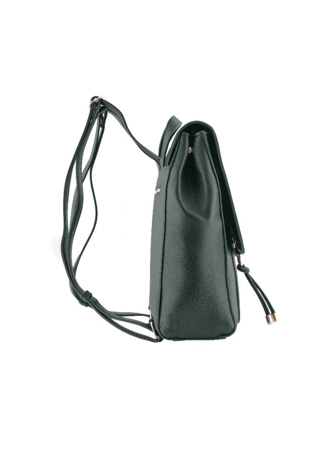 Foska Women's Convertible 2-in-1 Bag: Tote & Backpack - Smooth PU Leather - Olive Green - 29.5x32 cm - Image 4