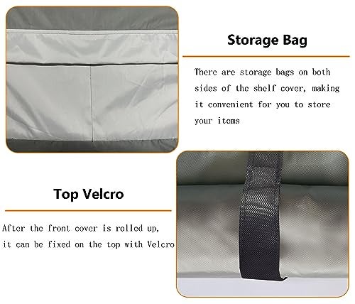 SoloToo Heavy-Duty Waterproof Wire Shelf Cover, Garage Storage Shelving Protector, Universal Fit 30 x 14 x 62 Inch Rack Covers with 1" Tolerance (Sage Green) - Image 4