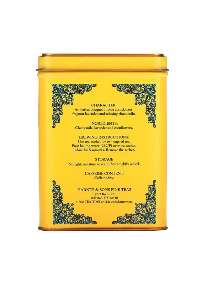 هارني آند سونز HT Tea Blend Yellow and Blue Chamomile and Lavender Caffeine Free 20 Sachets 1.4 oz 40 g - Image 2