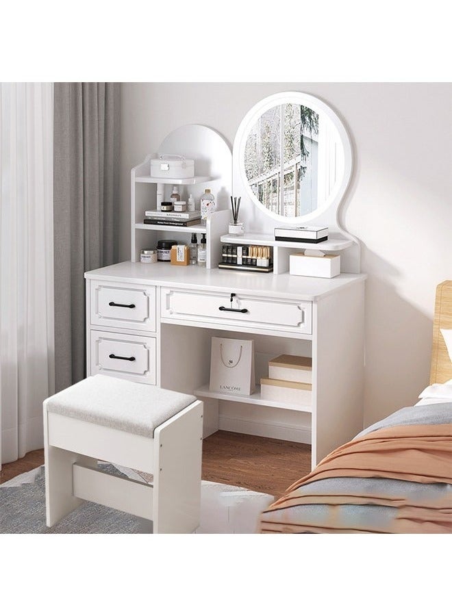 NKX Multifunctional Makeup Vanity Dressing Table with LED Mirror and Chair 80 CM - Image 2