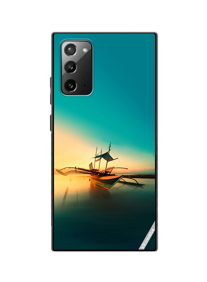VR CREATIVE Protective Case Cover For Samsung Galaxy Note20 5G Boat On A Water Design Multicolour - Image 1