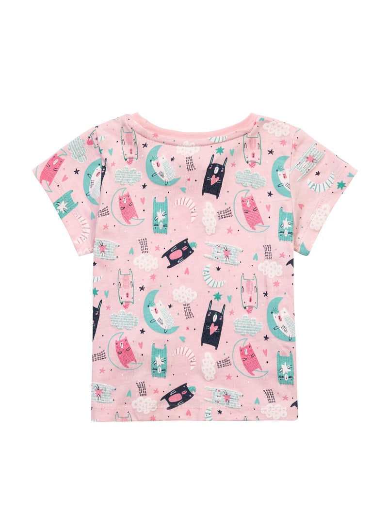 مينوتي طقم بيجامة للبنات بطبعة ونطاق خصر مطاطي - Image 3