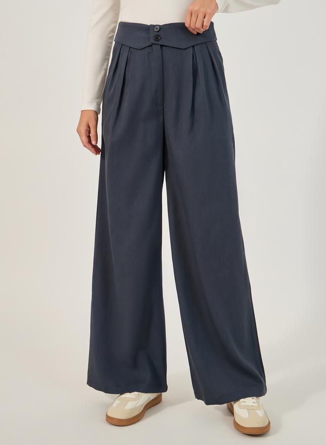 Styli Mid Rise Wide Leg Pleated Trousers  - Image 2