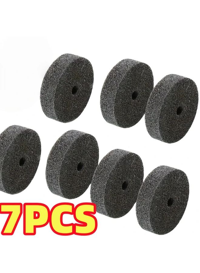 7PCS 3 Inch Fiber Polishing Wheels For Bench Grinder Metal Surface Finishing - Image 1