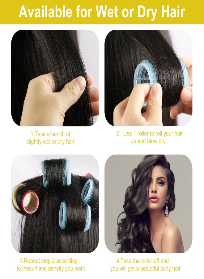 آيسيلي بكرات شعر ذاتية الإمساك لصالونات تصفيف الشعر وأدوات تجعيد الشعر DIY - عبوة من 10 قطع - Image 4