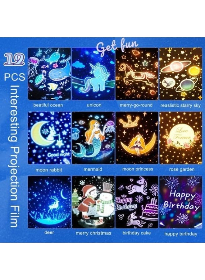 Cartoon Bunny Rotating Night Light for Kids – 360° Magic Star Projector with Warm LED Light and Soothing Music with 6 Interchangeable Projection Slides – USB Charging, Stylish Bedroom Decor and Gift - Image 4