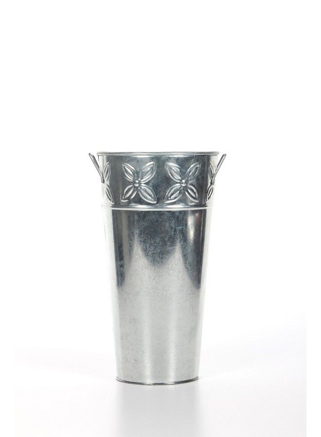 Hosley Set Of 3 Galvanized Vases 12 Inch High Each French Bucket Design Ideal Gift For Wedding Special Events Aromatherapy Spa Reiki Meditation Settings O3 - Image 3