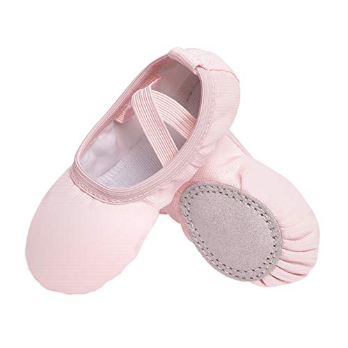 Stelle Canvas Ballet Shoes Toddler Girls Ballet Slippers No-Tie Boys Dance Shoes(Ballet Pink,11ML) - Image 1