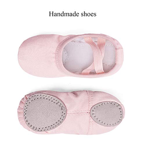 Stelle Canvas Ballet Shoes Toddler Girls Ballet Slippers No-Tie Boys Dance Shoes(Ballet Pink,11ML) - Image 4