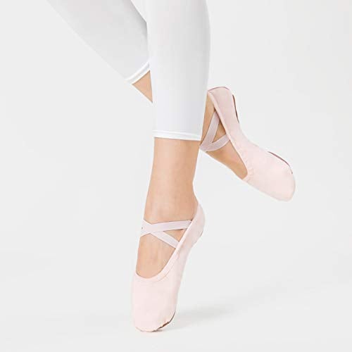 Stelle Canvas Ballet Shoes Toddler Girls Ballet Slippers No-Tie Boys Dance Shoes(Ballet Pink,11ML) - Image 2