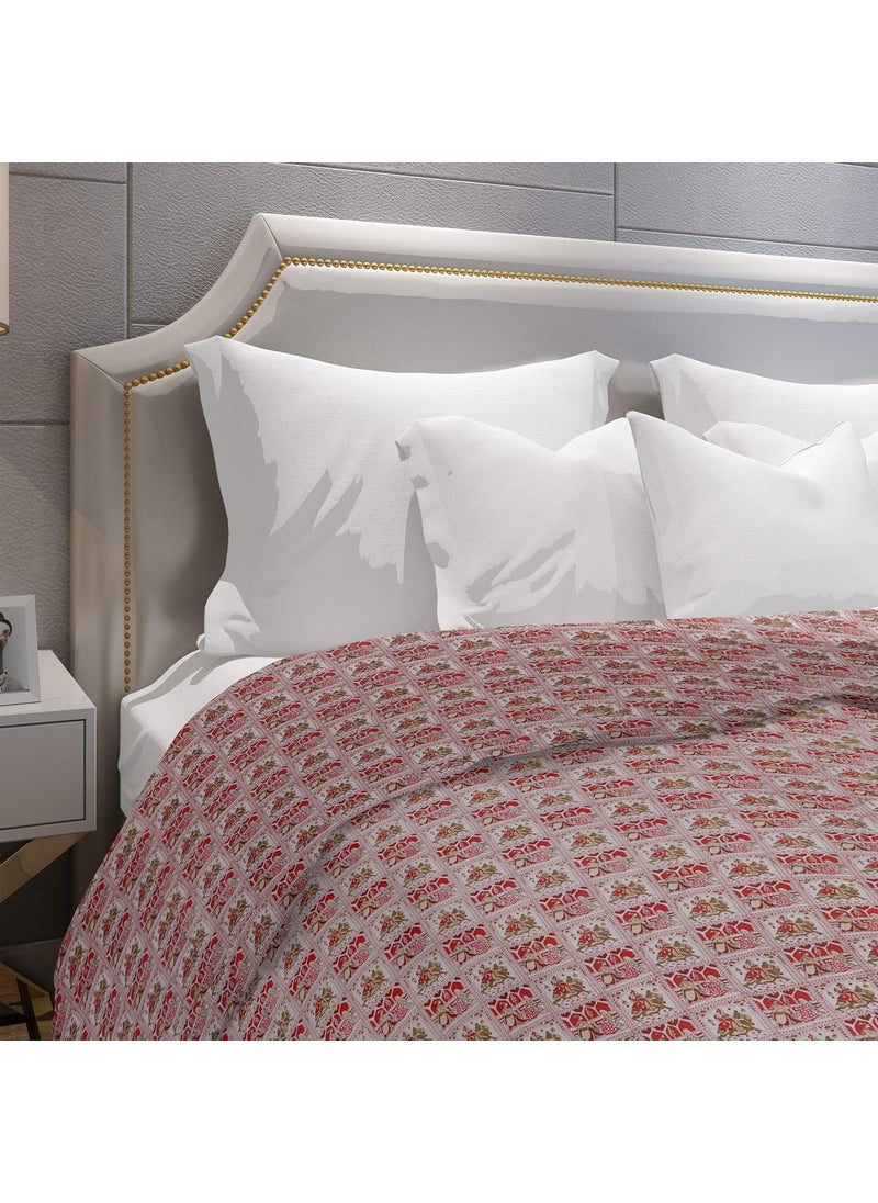 Ein Sof Ein Sof Microfiber Comforter 254x230 cms Double Bed King Size Double Microfiber Comforter Rajasthani Cheques Pack of 1  - Image 2