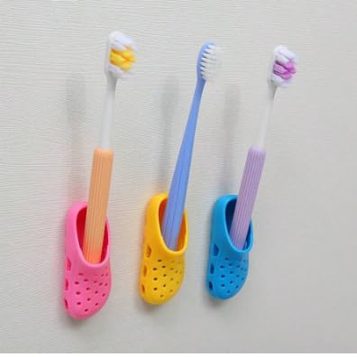 bosig® Shoes Cute Cartoon Toothbrush Holder for Kids, Wall Mounted Toothbrush Rack without Holder,Adhesive Shoes Design Toothbrush Holder. - Image 1