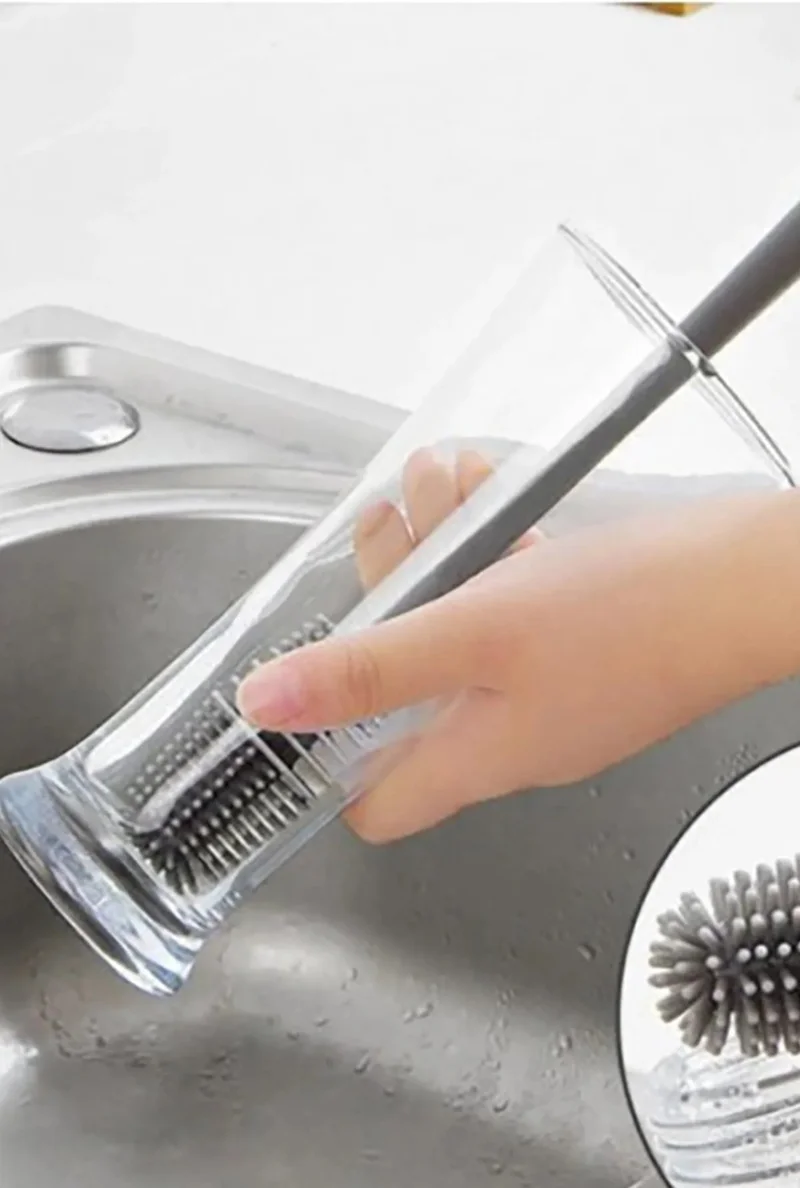 Safestore Long Handle Washing Brush Silicone for Jar Cup Bottle