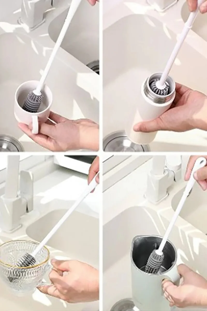 Safestore Long Handle Washing Brush Silicone for Jar Cup Bottle