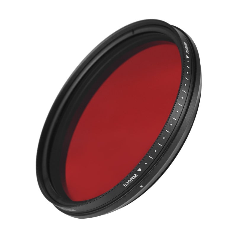 Fotga IR Filter Aluminum Alloy Frame 530nm To 750nm Adjustable Wavelength Optical Glass Infrared Photography Filter - Rotating Outer Ring Threaded Design Camera Lens Filter for CCD CMOS Video Cameras - Image 1