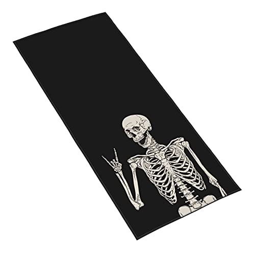 Dewoofly Rock and Roll Skeleton Hippie Skull Soft Fingertip Towels, Hand Towel, Dish Towel for Kitchen All Season 12 x 27.5 inches - Image 5