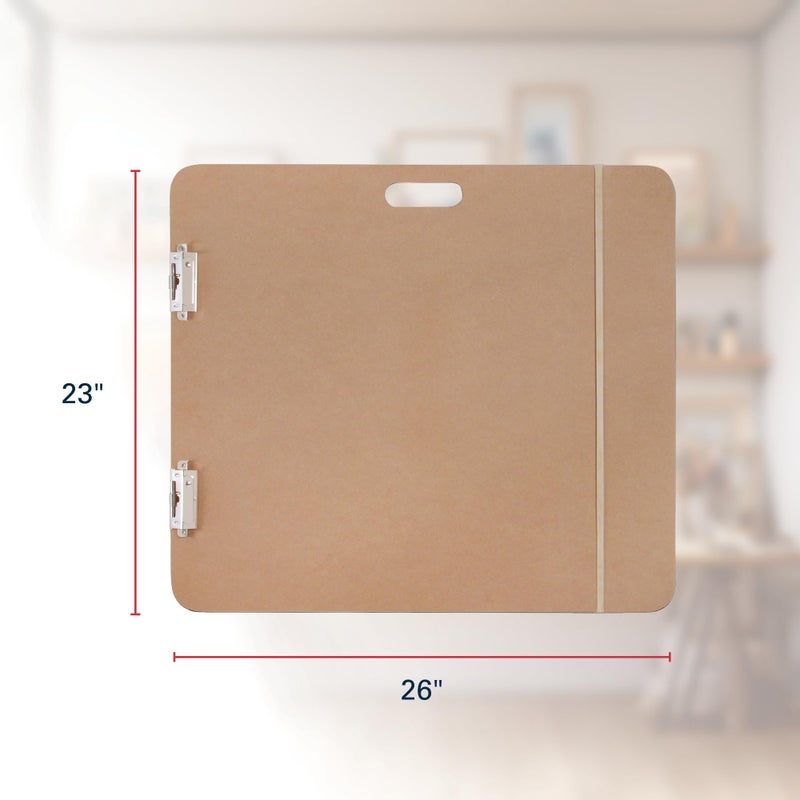 Saunders 05607 Recycled Hardboard Sketchboard - Brown, 23 in. x 26 in. Clipboard with Built-in Handle - Solid Drawing Board for Artists, Students, and Creatives - Image 2