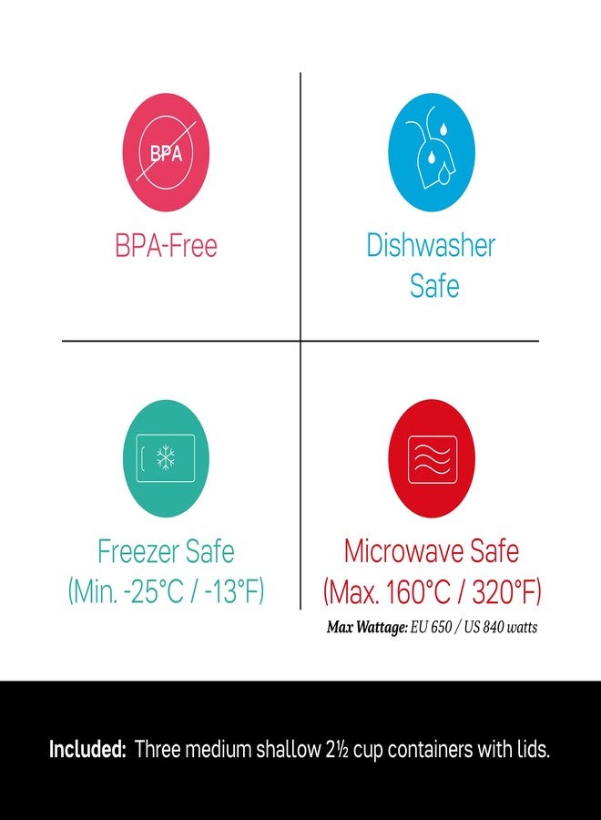 Tupperware Brand Vent ‘N Serve Container Set - 3 Medium Shallow Containers to Prep, Freeze & Reheat Meals + Lids - Dishwasher, Microwave & Freezer Safe - BPA Free - Image 4