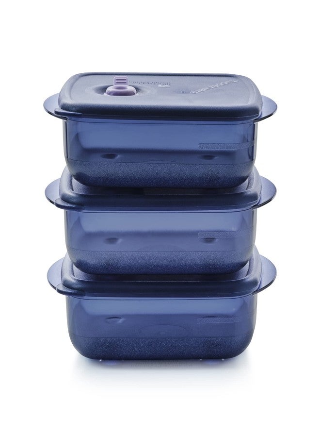 Tupperware Brand Vent ‘N Serve Container Set - 3 Medium Shallow Containers to Prep, Freeze & Reheat Meals + Lids - Dishwasher, Microwave & Freezer Safe - BPA Free - Image 1