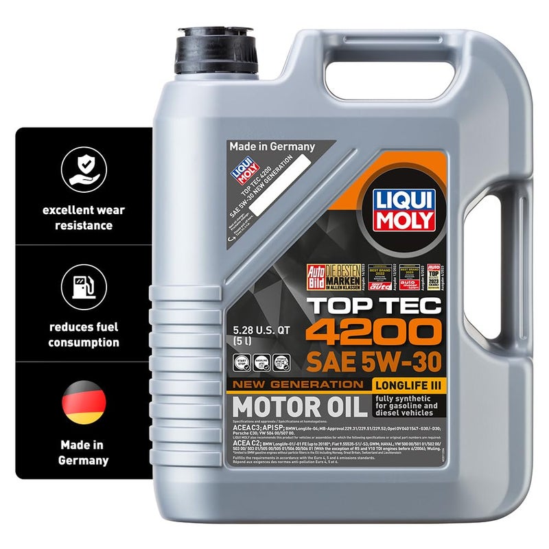 زيت محرك LIQUI MOLY Top Tec 4200 SAE 5W30 الجيل الجديد 5 ل كامل الاصطناعي SKU 2011