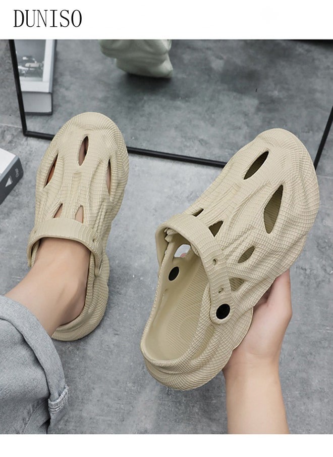 Men's Adult Sandals Summer Sandals Lightweight Slide Sandal with Non-slip Soles Thick Sole Beach Slipper Breathable Slip-on Sandal House Flat Slipper for Pool Beach Yard Kitchen Shower