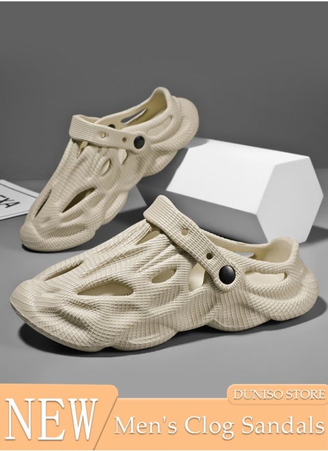 Men's Adult Sandals Summer Sandals Lightweight Slide Sandal with Non-slip Soles Thick Sole Beach Slipper Breathable Slip-on Sandal House Flat Slipper for Pool Beach Yard Kitchen Shower