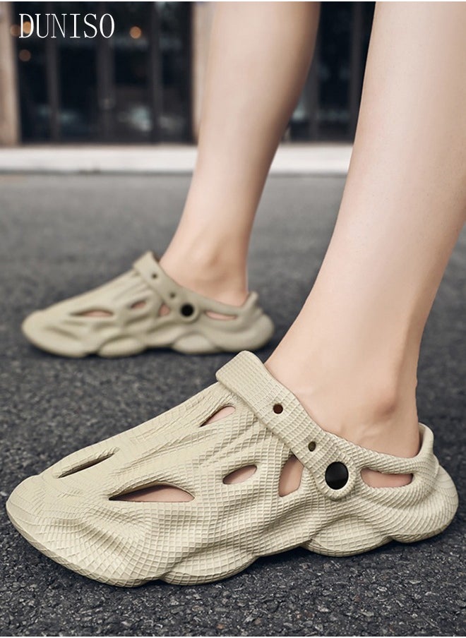 Men's Adult Sandals Summer Sandals Lightweight Slide Sandal with Non-slip Soles Thick Sole Beach Slipper Breathable Slip-on Sandal House Flat Slipper for Pool Beach Yard Kitchen Shower
