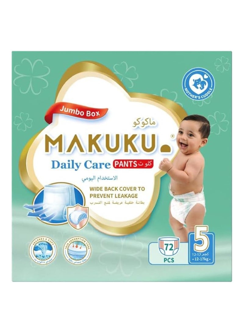 Makuku Daily Care Pants Diapers Size 5 12-17kg  12-17 months 72 Diapers
