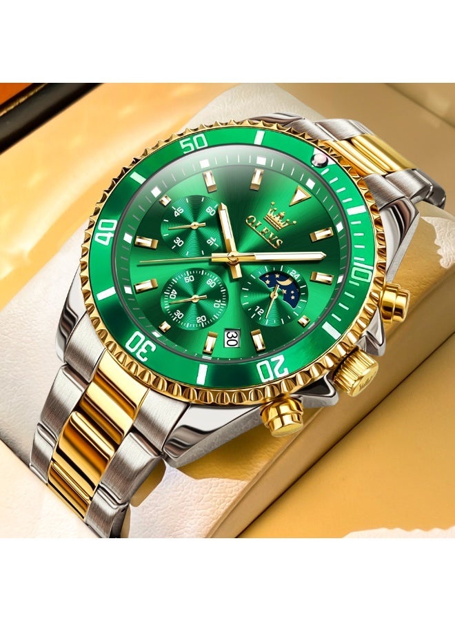 OLEVS Watches for Man Fashion Casual Watch Luxury Luminous Chronograph Wristwatch Stainless Steel Waterproof Men Business Date Calendar Quartz Clock - Image 1