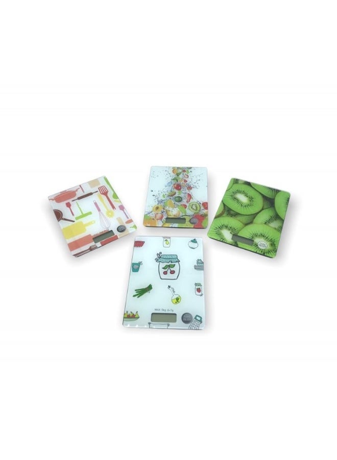 ميزان مطبخ رقمي زجاجي عالي الدقة سعة 5 كجم  شاشة LCD  تصميم أنيق مقاوم للبقع للطعام والحلويات والدايت - Image 1