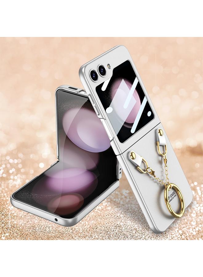 Case For Samsung Galaxy Z Flip5 Integrated Necklace Hinged Flip Phone Case with Ring Holder