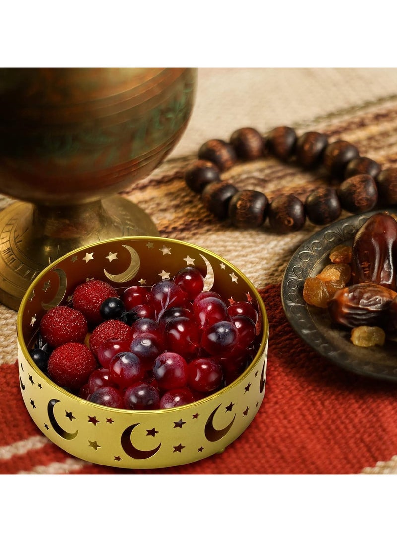 جورونب صينية طبق قمر رمضان مكونة من 3 قطع، صينية تقديم على شكل نجمة لحفلات عيد مبارك، ديكور لتخزين الطعام والحلوى للمنزل، لوازم ديكور عرض حفلات رمضان الإسلامية الإسلامية (القمر) - Image 5