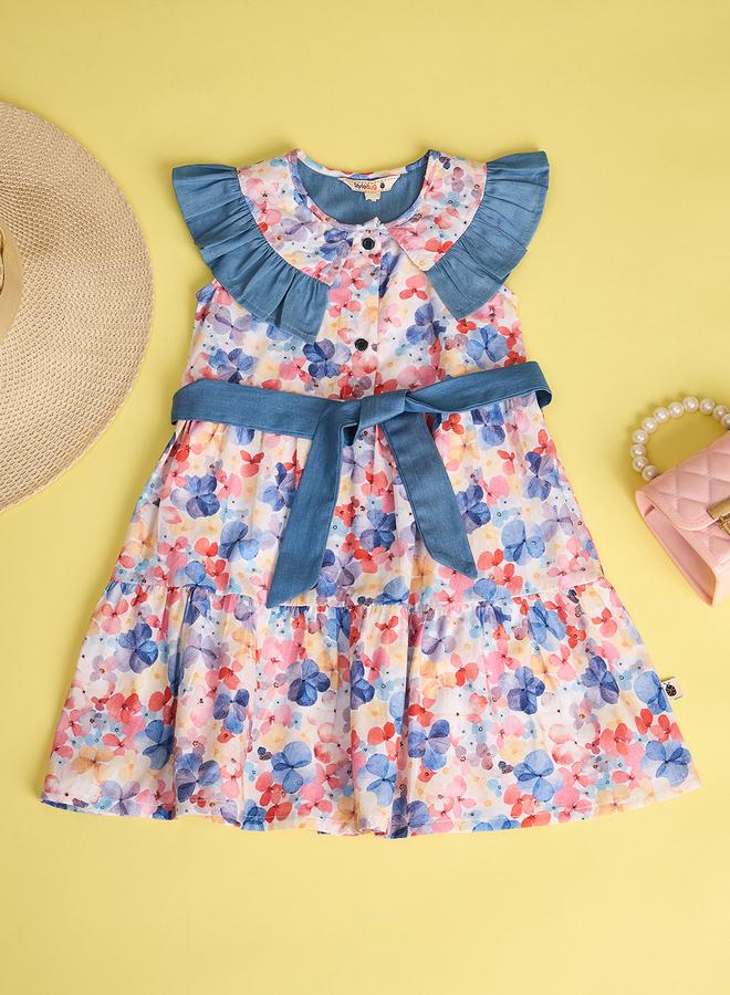 ستايلو بج فستان ستايلو بوغ بطبعة كاملة مع حزام ربط - Image 1