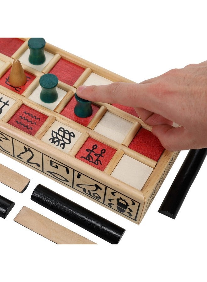 وي جيمز ألعاب الطاولة المصرية Senet ، لعبة الطاولة الإستراتيجية القديمة للبالغين ، لعبة لوح طاولة خشبية مع تخزين مدمج ، مع 10 قطع لاعب ، لعبة سطح مكتب عالية الجودة تذكارية - Image 5