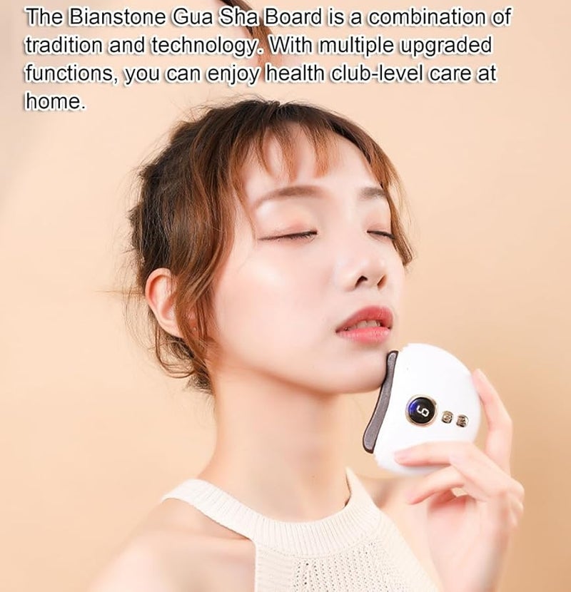 أداة غوا شا من اليشم الأخضر مع الحرارة والاهتزاز لمكافحة شيخوخة التجاعيد وتجديد البشرة - Image 5