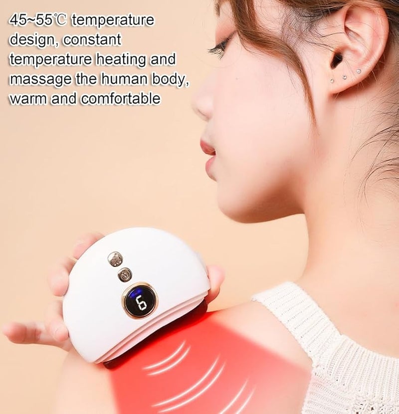 أداة غوا شا من اليشم الأخضر مع الحرارة والاهتزاز لمكافحة شيخوخة التجاعيد وتجديد البشرة - Image 3