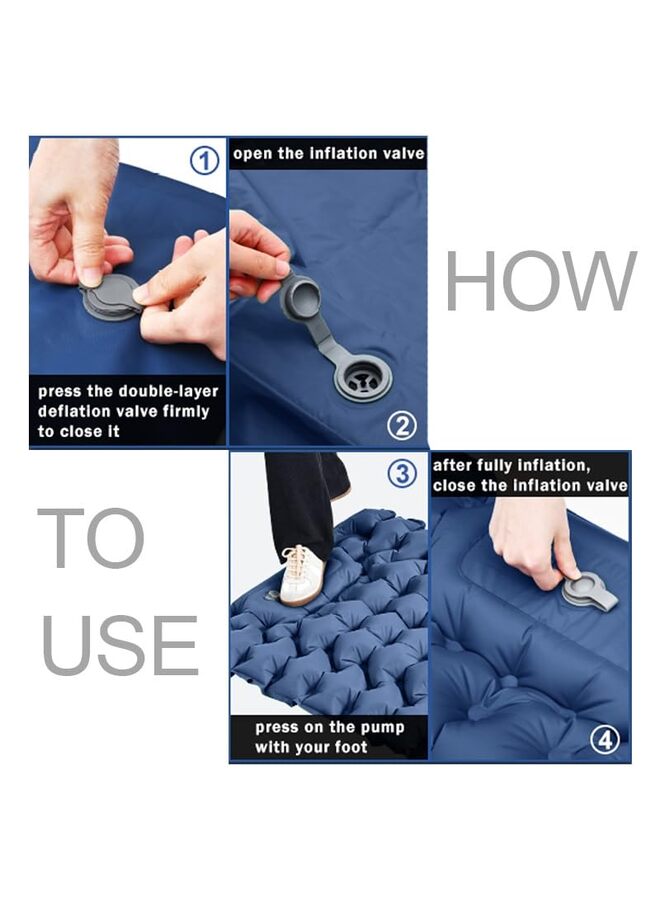 LAMAY Extra Thickness 3.9'' Inflatable Sleeping Pad for Camping with Pillow, Built-in Foot Pump, 77''*27'' Sleeping Mat with Carry Bag, Ultralight & Compact Camping Mattress for Hiking, Campi - Image 5