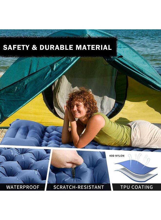 LAMAY Extra Thickness 3.9'' Inflatable Sleeping Pad for Camping with Pillow, Built-in Foot Pump, 77''*27'' Sleeping Mat with Carry Bag, Ultralight & Compact Camping Mattress for Hiking, Campi - Image 3