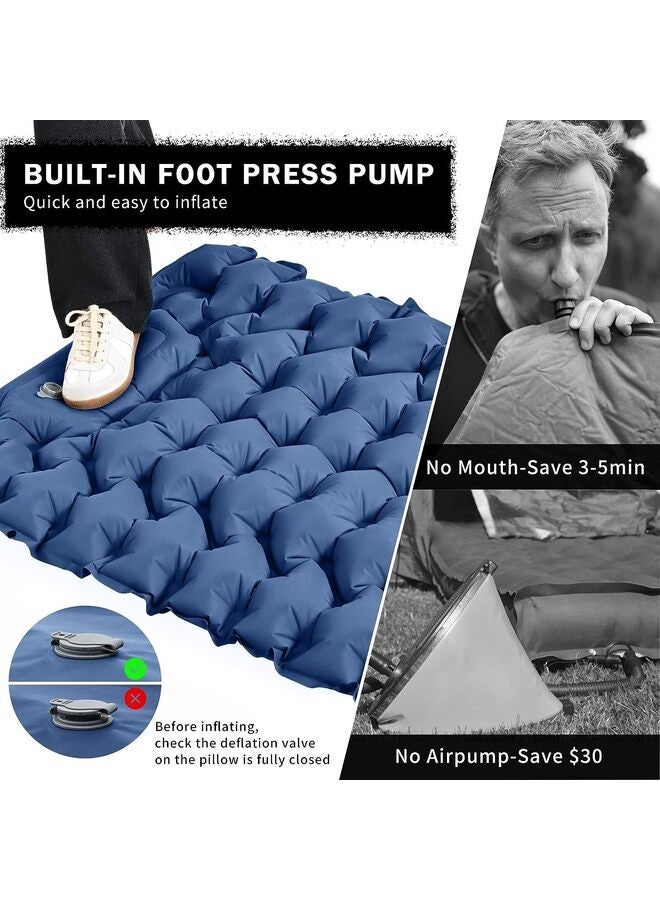 LAMAY Extra Thickness 3.9'' Inflatable Sleeping Pad for Camping with Pillow, Built-in Foot Pump, 77''*27'' Sleeping Mat with Carry Bag, Ultralight & Compact Camping Mattress for Hiking, Campi - Image 2