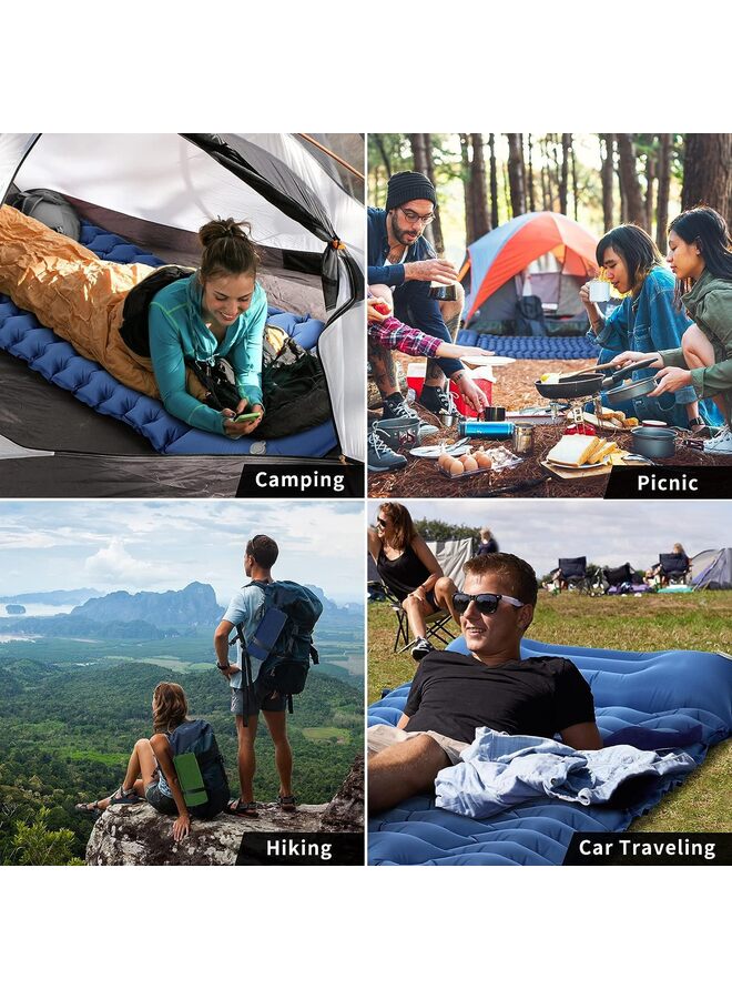 LAMAY Extra Thickness 3.9'' Inflatable Sleeping Pad for Camping with Pillow, Built-in Foot Pump, 77''*27'' Sleeping Mat with Carry Bag, Ultralight & Compact Camping Mattress for Hiking, Campi - Image 4