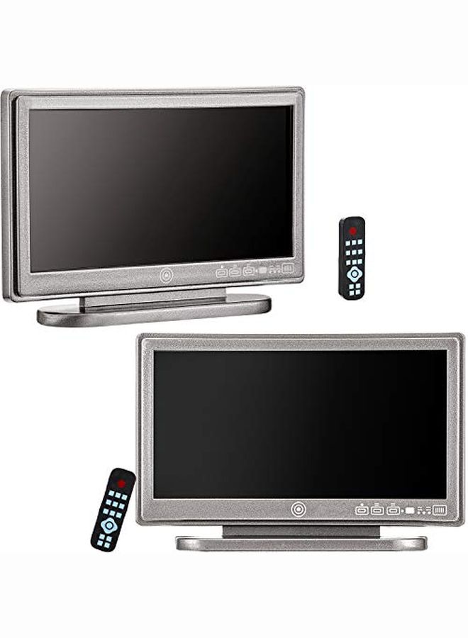 Skylety 2 قطع 1:12 تلفزيون مصغر مع جهاز التحكم عن بعد دمية تلفزيون دمية أثاث صغير لعبة مجسمة دمية اكسسوارات الديكور - Image 1