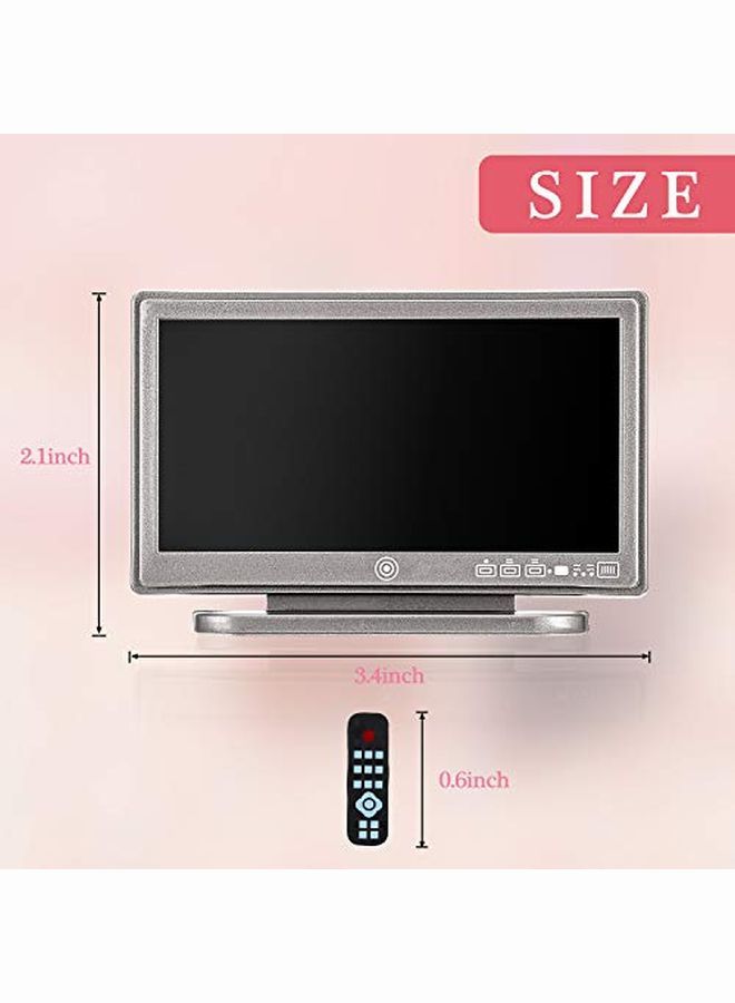 Skylety 2 قطع 1:12 تلفزيون مصغر مع جهاز التحكم عن بعد دمية تلفزيون دمية أثاث صغير لعبة مجسمة دمية اكسسوارات الديكور - Image 2