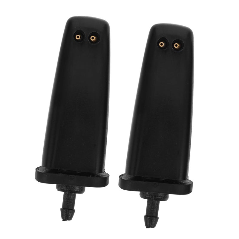 2pcs Universal Car Front Windshield Washer Nozzle Replacement Kit Black - Image 2