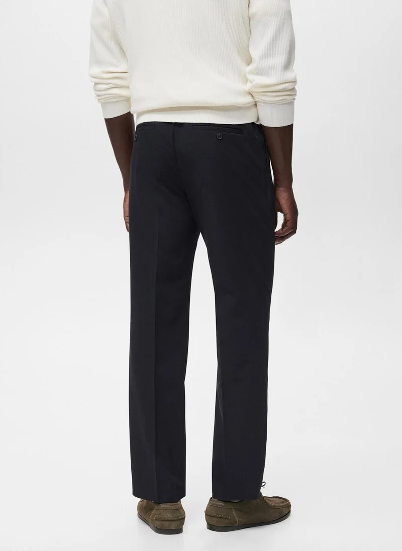 Mango Man Fluid straight-leg trousers with pleats