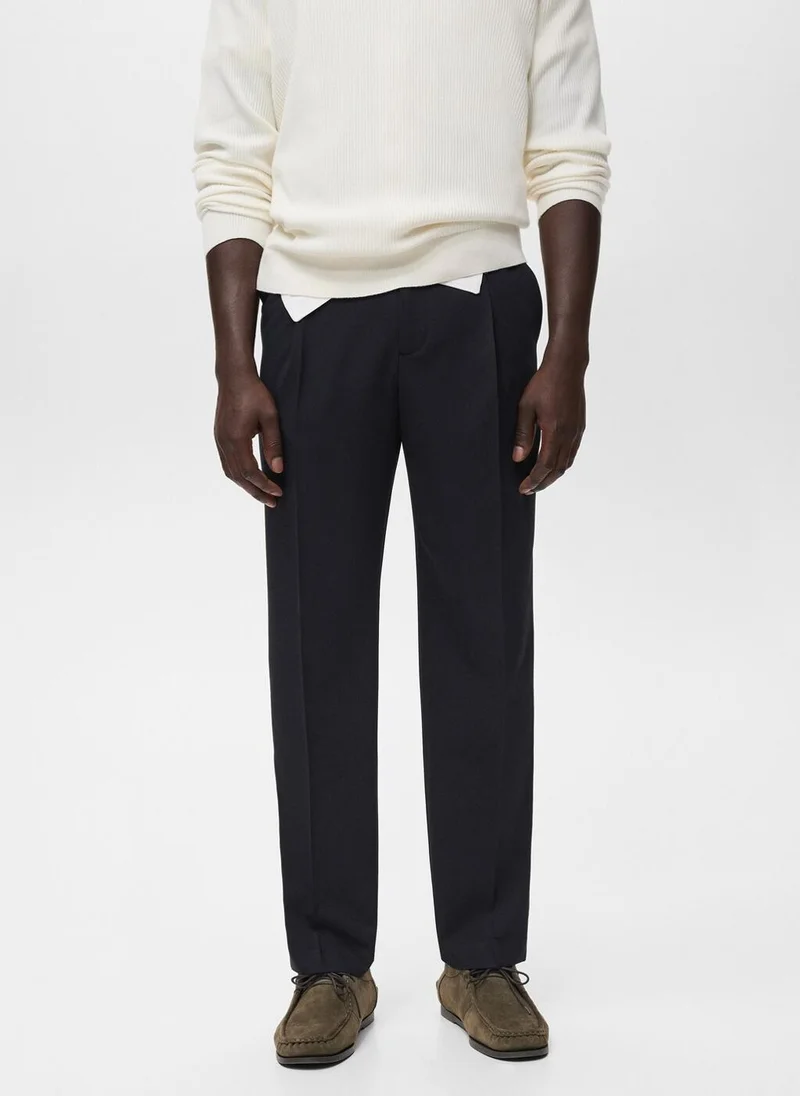 Mango Man Fluid straight-leg trousers with pleats