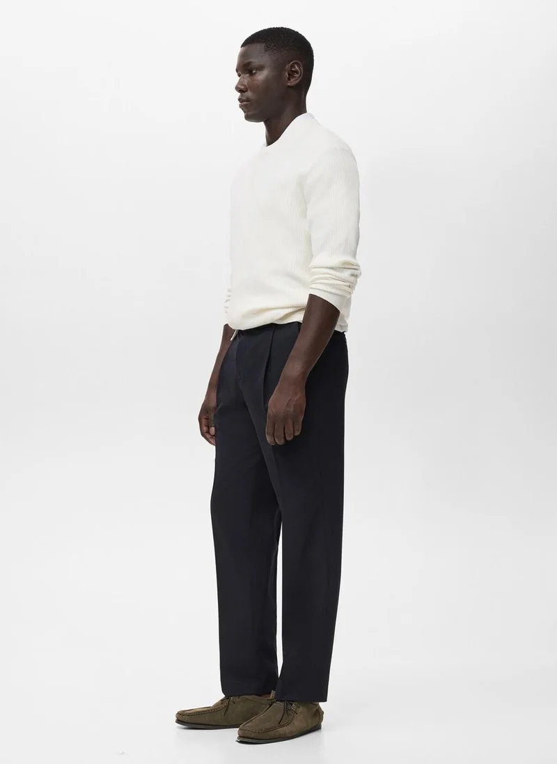 مانجو مان Fluid straight-leg trousers with pleats